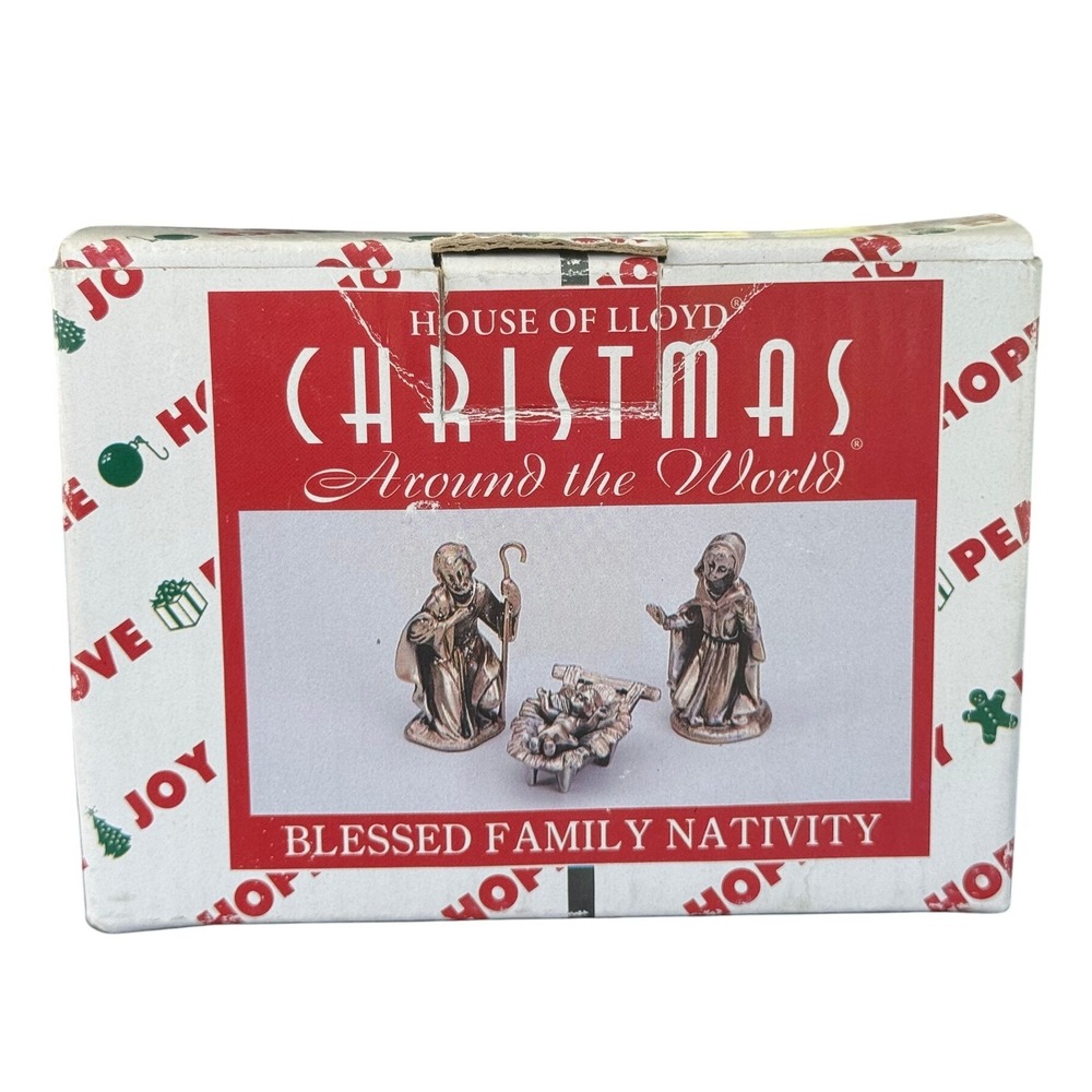 House‎ of Lloyd Vintage Miniaure Holy Family Nativity Pewter 4 pc set Taiwan
